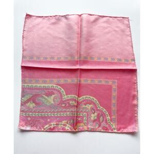 J. McLaughlin Pink Patterned Silk Pocket Square